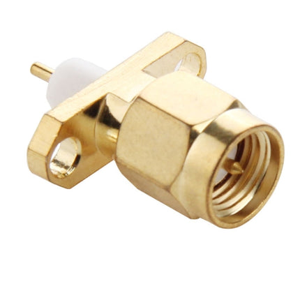 10 PCS Gold Plated SMA Male 2 Holes Panel Mount Short Dielectric Solder Connector Adapter-garmade.com