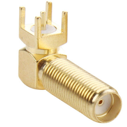 10 PCS Gold Plated SMA Female Right Angle 90 Degrees Panel PCB Mount 4.0mm Square Connector Adapter-garmade.com