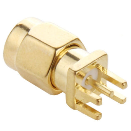 10 PCS Gold Plated SMA Male Jack Socket PCB Edge Mount Solder 0.62 inch RF Connector Adapter-garmade.com