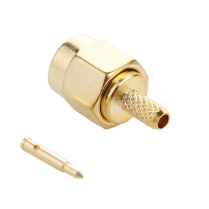 10 PCS Gold Plated Crimp SMA Male Plug Pin RF Connector Adapter for RG174 / RG316 / RG188 / RG179 Cable-garmade.com