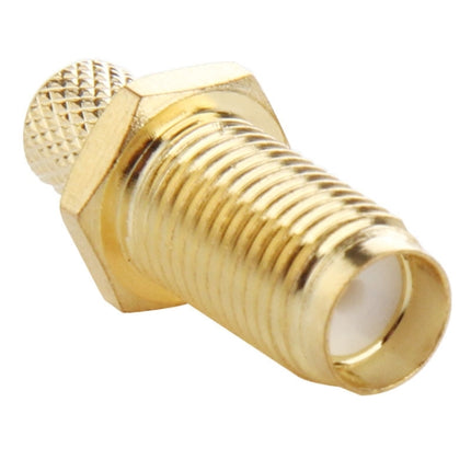 10 PCS Gold Plated RP-SMA Female Crimp RF Connector Adapter for RG58 / RG400 / RG142 / LMR195 Cable-garmade.com