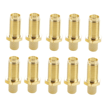 10 PCS Gold Plated RP-SMA Female Crimp RF Connector Adapter for RG58 / RG400 / RG142 / LMR195 Cable-garmade.com