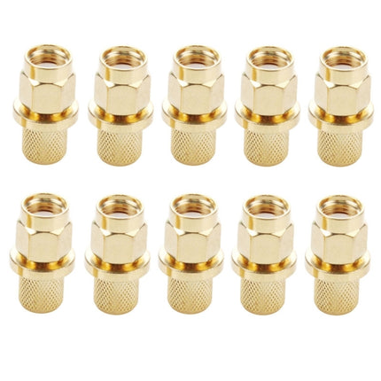10 PCS Gold Plated SMA Male Plug Crimp RF Connector Adapter for RG58 / RG142 / LMR195 Cable-garmade.com