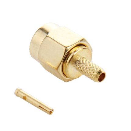10 PCS Gold Plated Crimp RP-SMA Male Plug Pin RF Connector Adapter-garmade.com