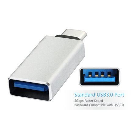USB 3.0 to USB-C / Type-C 3.1 Converter Adapter(Silver)-garmade.com