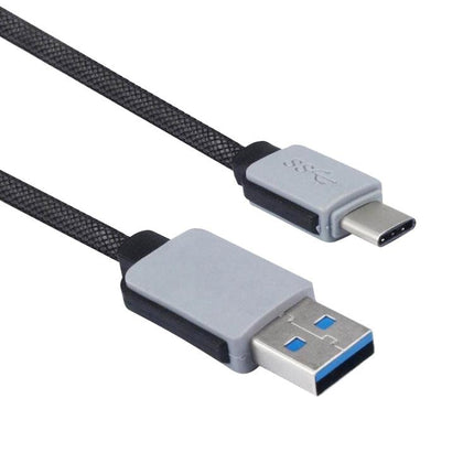 1m Woven Style 2A USB-C / Type-C 3.1 Male to USB 3.0 Male Data / Charger Cable-garmade.com