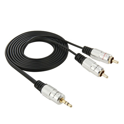3.5mm Jack Stereo to 2 RCA Male Audio Cable, Length: 1.5m-garmade.com