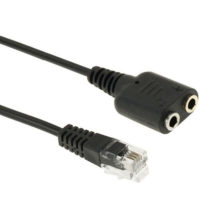 RJ9 Male to 2 x 3.5mm Female Audio Cable, Length: 20cm-garmade.com