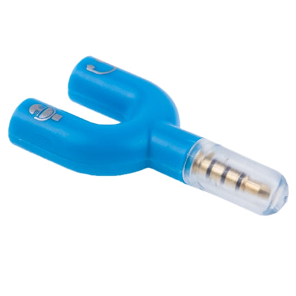 3.5mm Stereo Male to 3.5mm Headphone & Mic Female Splitter Adapter(Blue)-garmade.com