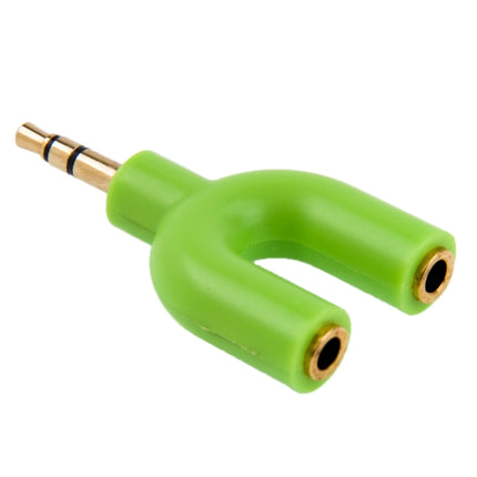 3.5mm Stereo Male to Dual 3.5mm Stereo Female Splitter Adapter(Green)-garmade.com