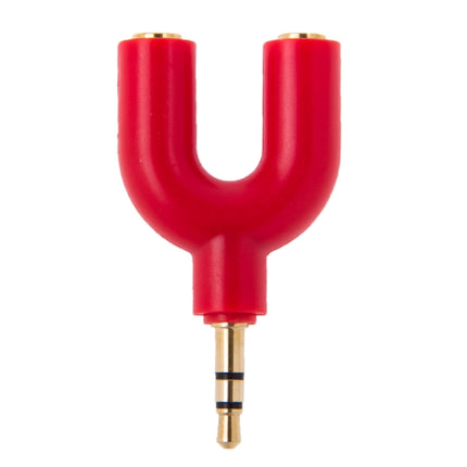 3.5mm Stereo Male to Dual 3.5mm Stereo Female Splitter Adapter(Red)-garmade.com