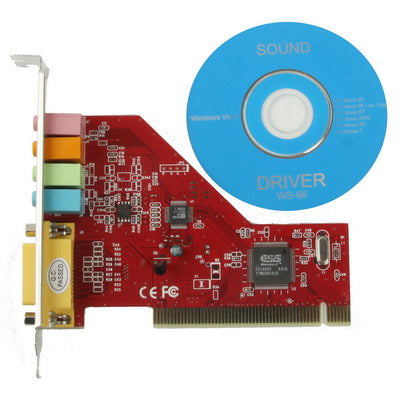 Crystal 4 Channel PCI Sound Card(Red)-garmade.com