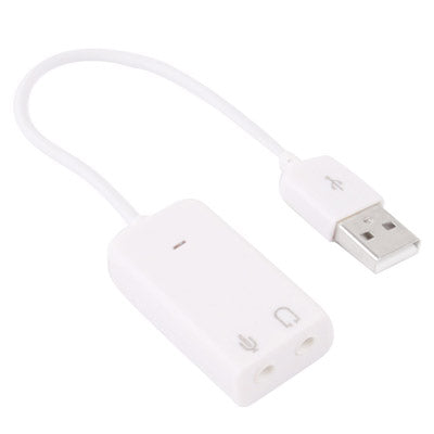 7.1 Channel USB 2.0 Sound Adapter, Plug and Play(White)-garmade.com