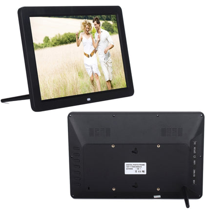12.0 Inch LED Display Multi-media Digital Photo Frame with Holder / Music & Movie Player / Remote Control Function, Support USB / SD, Built in Stereo Speaker(Black)-garmade.com