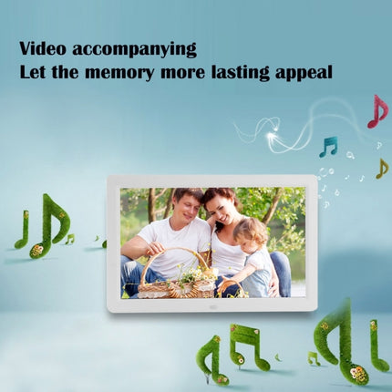 12 inch LED Display Multi-media Digital Photo Frame with Holder & Music & Movie Player, Support USB / SD / Micro SD / MMC / MS / XD Card Input(White)-garmade.com