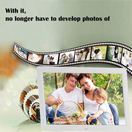 12 inch LED Display Multi-media Digital Photo Frame with Holder & Music & Movie Player, Support USB / SD / Micro SD / MMC / MS / XD Card Input(White)-garmade.com