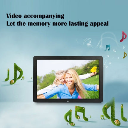 17 inch HD 1080P LED Display Multi-media Digital Photo Frame with Holder & Music & Movie Player, Support USB / SD / MS / MMC Card Input(Black)-garmade.com