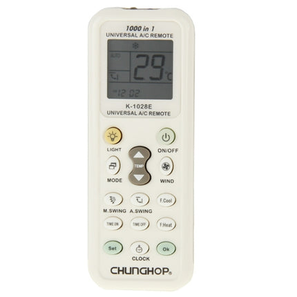 Chunghop K-1028E 1000 in 1 Universal A/C Remote Controller with Flashlight(White)-garmade.com
