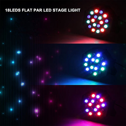 LED-B11 Plastic PAR Light DMX512 10W 18 LED RGB Stage Light, Master / Slave Control / Auto Run Mode-garmade.com