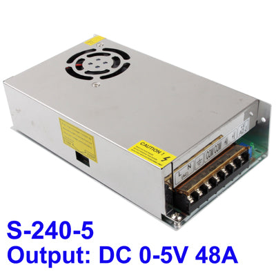 S-240-5 DC 0-5V 48A Regulated Switching Power Supply, with Cooling Fan (100~240V)-garmade.com