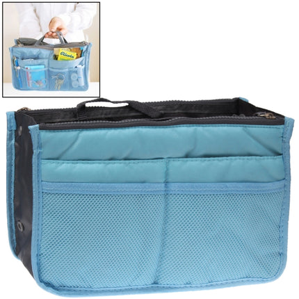 Thicken Portable Multi-function Double Zipper Cosmetic Bag, Storage Bag in Bag (Blue)-garmade.com