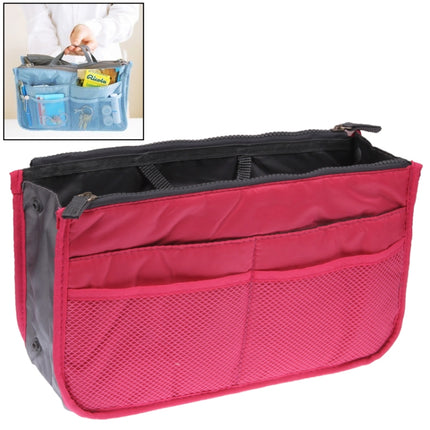 Thicken Portable Multi-function Double Zipper Cosmetic Bag, Storage Bag in Bag (Magenta)-garmade.com