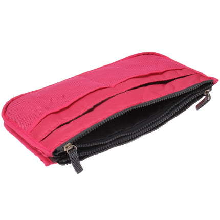 Thicken Portable Multi-function Double Zipper Cosmetic Bag, Storage Bag in Bag (Magenta)-garmade.com