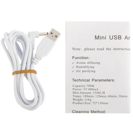 Mini USB Aroma Diffuser / Aroma humidifier with Warm White LED Lights(White)-garmade.com
