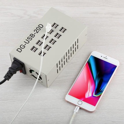 60W 12A 20 USB Ports Fast Charger Station Travel Desktop Charger Power Adapter-garmade.com