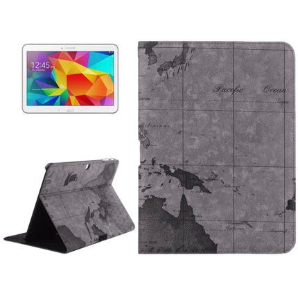 World Map Pattern Flip Leather Case with Holder for Galaxy Tab 4 10.1 / SM-T530, Random Delivery(Grey)-garmade.com