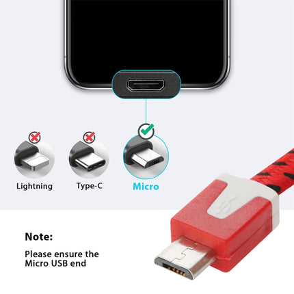 2m Woven Style Micro USB to USB Data / Charging Cable(Red)-garmade.com