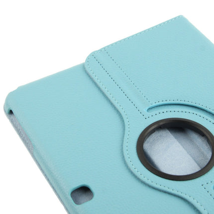 360 Degree Rotatable Litchi Texture Leather Case with 2-angle Viewing Holder for Samsung Galaxy Tab 4 10.1 / SM-T530 / T531 / T535(Blue)-garmade.com