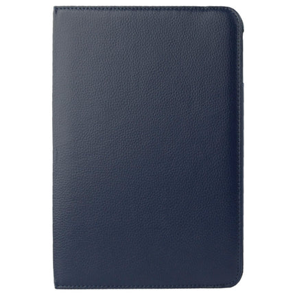 360 Degree Rotatable Litchi Texture Leather Case with 2-angle Viewing Holder for Samsung Galaxy Tab 4 10.1 / SM-T530 / T531 / T535(Dark Blue)-garmade.com