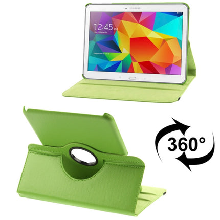 360 Degree Rotatable Litchi Texture Leather Case with 2-angle Viewing Holder for Samsung Galaxy Tab 4 10.1 / SM-T530 / T531 / T535(Green)-garmade.com