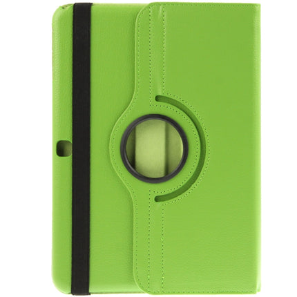 360 Degree Rotatable Litchi Texture Leather Case with 2-angle Viewing Holder for Samsung Galaxy Tab 4 10.1 / SM-T530 / T531 / T535(Green)-garmade.com