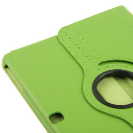 360 Degree Rotatable Litchi Texture Leather Case with 2-angle Viewing Holder for Samsung Galaxy Tab 4 10.1 / SM-T530 / T531 / T535(Green)-garmade.com