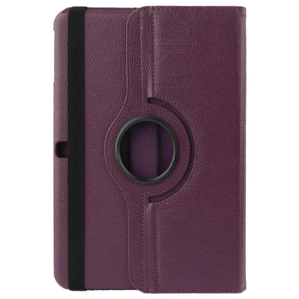 360 Degree Rotatable Litchi Texture Leather Case with 2-angle Viewing Holder for Samsung Galaxy Tab 4 10.1 / SM-T530 / T531 / T535(Purple)-garmade.com