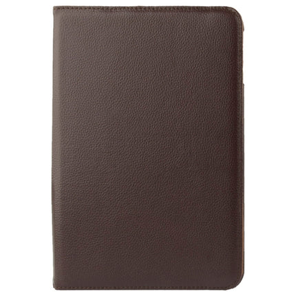 360 Degree Rotatable Litchi Texture Leather Case with 2-angle Viewing Holder for Samsung Galaxy Tab 4 10.1 / SM-T530 / T531 / T535(Brown)-garmade.com