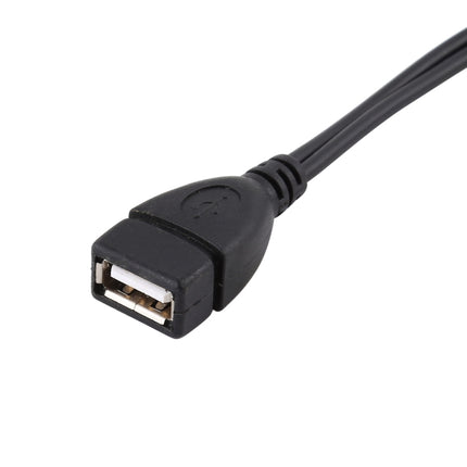 USB 2.0 AF to Micro-B + USB 2.0 OTG Cable for Samsung Galaxy Note III / N9000, with Power, Length: 24cm (Black)-garmade.com