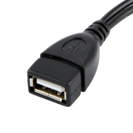 USB AF to Micro USB 3.0 + Micro USB 2.0 Cable for Galaxy Note III / N9000, Length: 20cm (Black)-garmade.com
