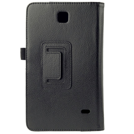 Litchi Texture Flip Leather Case with Holder for Galaxy Tab 4 7.0 / T230 / T231 / T235(Black)-garmade.com