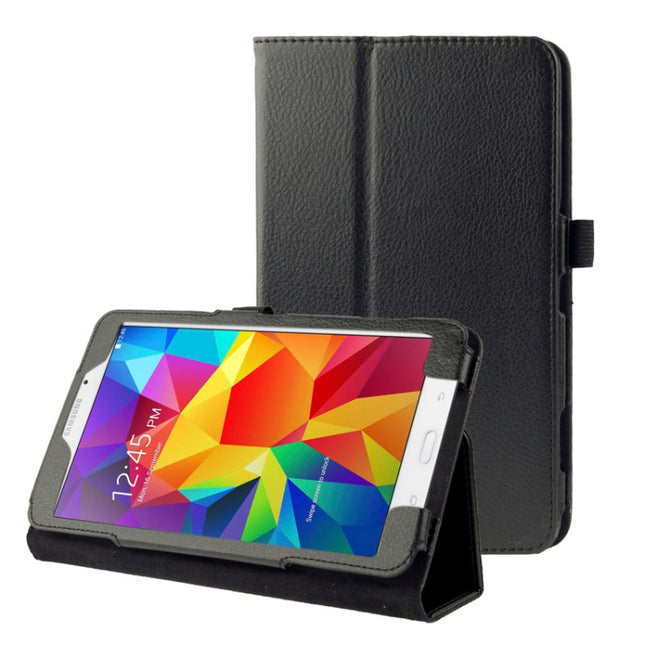 Litchi Texture Flip Leather Case with Holder for Galaxy Tab 4 8.0 / T330(Black)-garmade.com