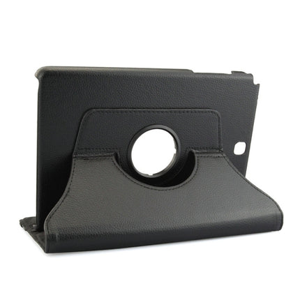 Litchi Texture 360 Degree Rotating Leather Protective Case with Holder for Galaxy Tab A 9.7 / P550 / T550(Black)-garmade.com