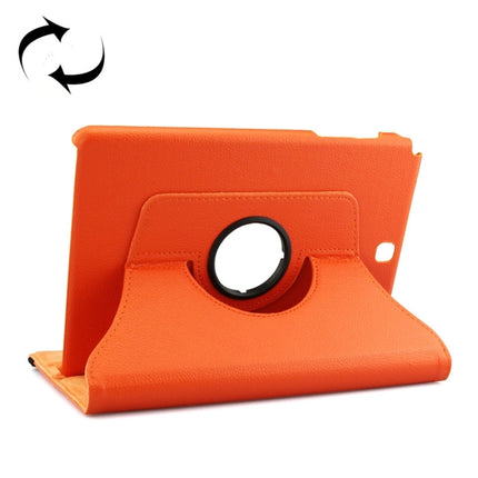 Litchi Texture 360 Degree Rotating Leather Protective Case with Holder for Galaxy Tab A 9.7 / P550 / T550(Orange)-garmade.com