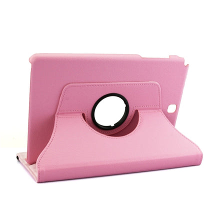 Litchi Texture 360 Degree Rotating Leather Protective Case with Holder for Galaxy Tab A 9.7 / P550 / T550(Pink)-garmade.com
