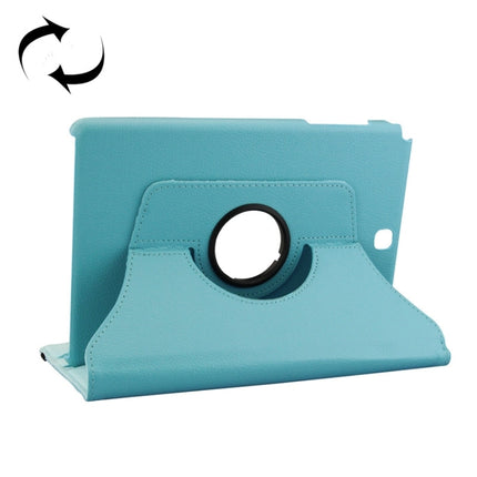 Litchi Texture 360 Degree Rotating Leather Protective Case with Holder for Galaxy Tab A 9.7 / P550 / T550(Blue)-garmade.com