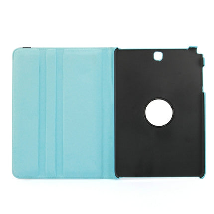 Litchi Texture 360 Degree Rotating Leather Protective Case with Holder for Galaxy Tab A 9.7 / P550 / T550(Blue)-garmade.com