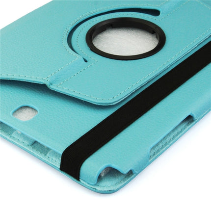 Litchi Texture 360 Degree Rotating Leather Protective Case with Holder for Galaxy Tab A 9.7 / P550 / T550(Blue)-garmade.com