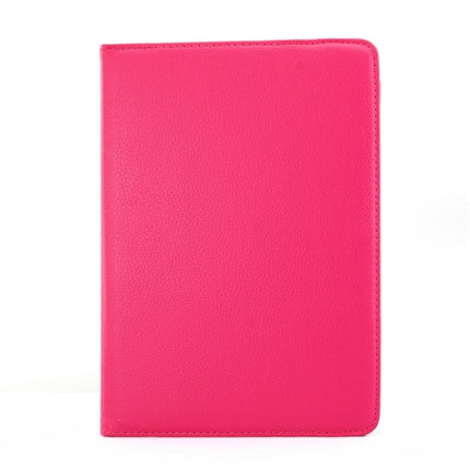 Litchi Texture 360 Degree Rotating Leather Protective Case with Holder for Galaxy Tab A 9.7 / P550 / T550(Magenta)-garmade.com
