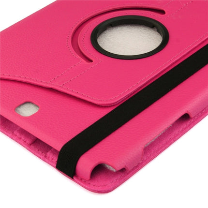 Litchi Texture 360 Degree Rotating Leather Protective Case with Holder for Galaxy Tab A 9.7 / P550 / T550(Magenta)-garmade.com